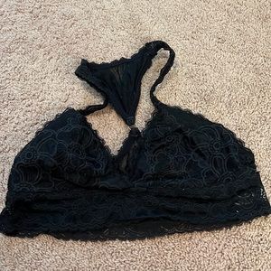 Aerie black t-back lace bralette